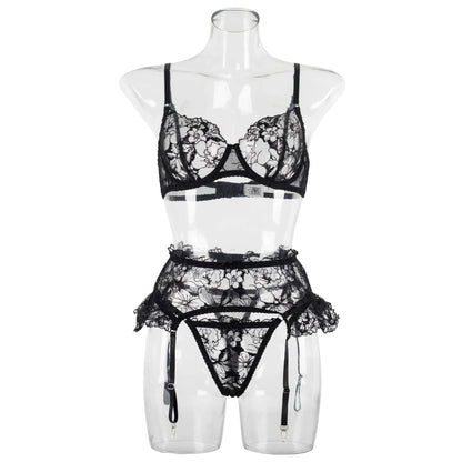 Sensual Black Lace Lingerie Set